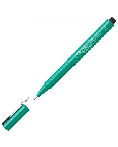 Тънкописец Faber-Castell Ecco-Pigment - Зелен, 0.3 mm - 1