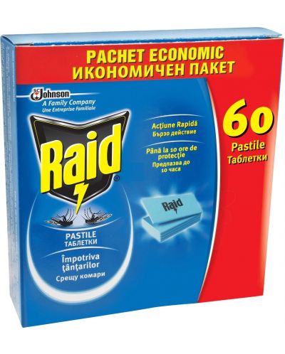 Raid Таблетки против насекоми, Двойни, 60 броя - 1