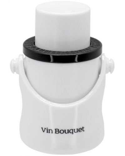 Тапа за шампанско с помпа 2 в 1 Vin Bouquet - VB FIT 1159, бяла - 1