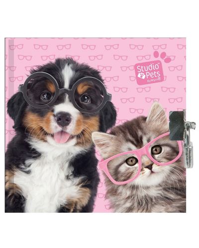 Таен дневник с катинар Paso Studio Pets – Куче и коте с очила - 1