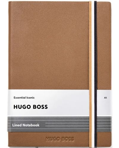 Тефтер Hugo Boss Iconic - A5, с редове, кафяв - 1