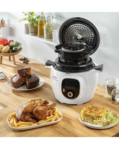 Капак за мултикукър Tefal - EY150830 Cook4Me Extra Crisp Lid, черен - 4