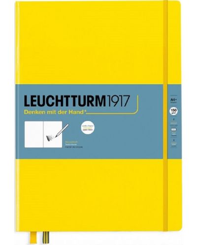 Тефтер Leuchtturm1917 Master - A4+, жълт, бели страници - 1