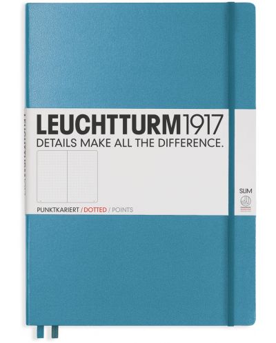 Тефтер Leuchtturm1917 Master Slim - А4+, страници на точки, Nordic Blue - 1