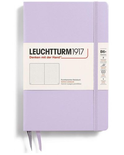 Тефтер Leuchtturm1917 Paperback - B6+, лилав, страници на точки, твърди корици - 1