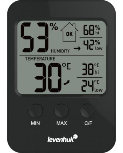 Термохигрометър Levenhuk - Wezzer BASE L30, черен - 1