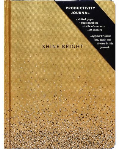Тефтер Chronicle Books Shine Bright - Златист, 96 листа - 1