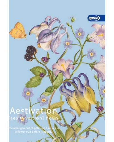 Тетрадка Spree Elite - Floral, А5, 42 листа, широки редове, асортимент - 4