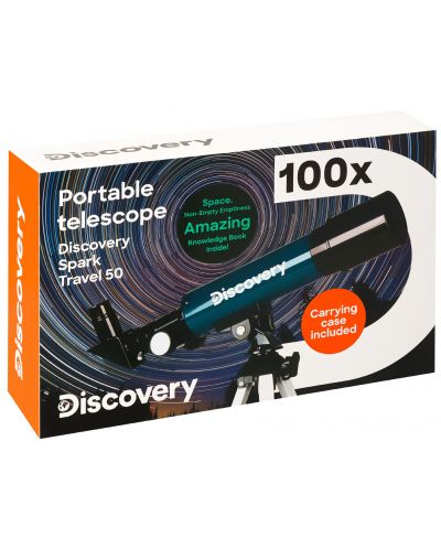 Телескоп Discovery - Spark Travel 50, с книга, черен/син - 10