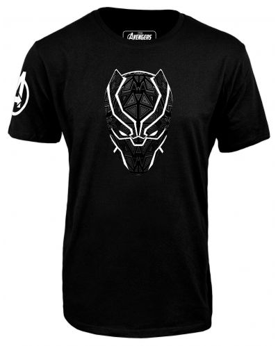 Тениска Avengers - Black Panther Head, черна - 1
