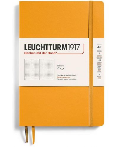 Тефтер Leuchtturm1917 Rising Colors - A5, оранжев, на точки, меки корици - 1