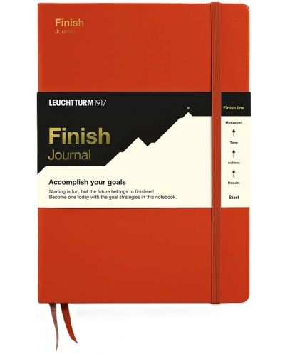 Тефтер Leuchtturm1917 Finish Journal - A5, твърди корици, червен - 1