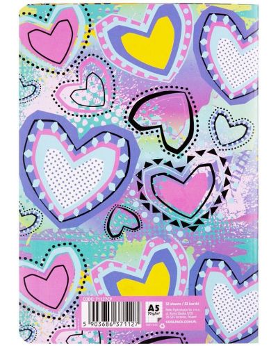 Тетрадка Cool Pack Pastel Hearts - A5, 32 листа, малки квадратчета - 2