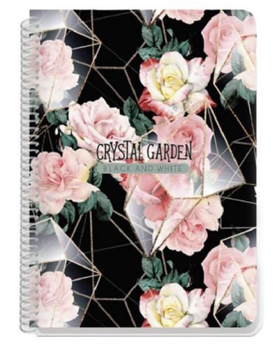 Тетрадка Black&White Crystal Garden - В5, 140 листа, асортимент - 1
