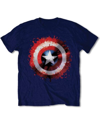Тениска Rock Off Marvel Comics - Captain America Splat Shield - 1