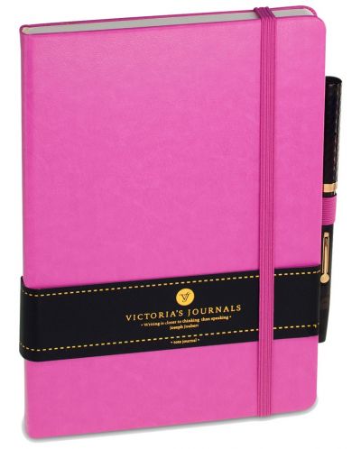 Тефтер с твърди корици Victoria's Journals А5, розов - 1