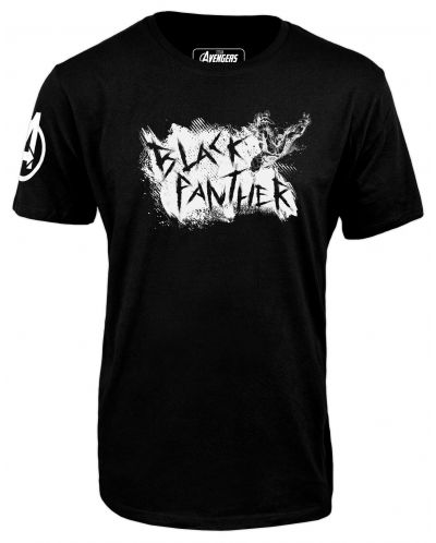 Тениска Avengers - Black Panther Scratch, черна - 1