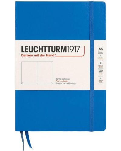 Тефтер Leuchtturm1917 New Colours - А5, бели листове, Sky, твърди корици - 1