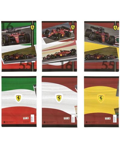 Тетрадка Panini - А4, Ferrari Formula 1, 40 листа, широки редове, асортимент - 1