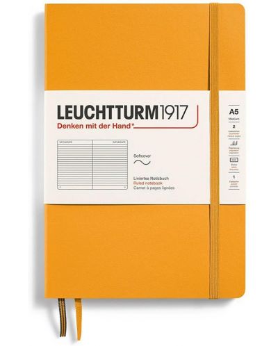 Тефтер Leuchtturm1917 Rising Colors - A5, оранжев, на редове, меки корици - 1