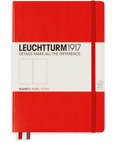 Тефтер Leuchtturm1917 - А5, бели страници, Red - 1