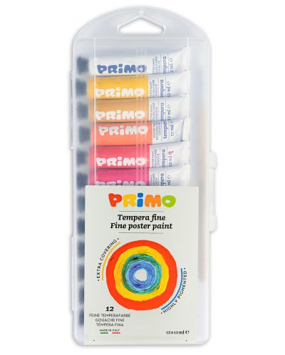 Темперни бои Primo - 12 цвята x 12 ml, в алуминиеви тубички - 1