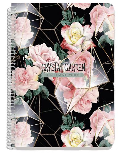 Тетрадка Black&White Crystal Garden - В5, 80 листа, асортимент - 3