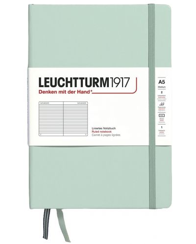 Тефтер Leuchtturm1917 Natural Colors - A5, светлозелен, линиран, твърди корици - 1