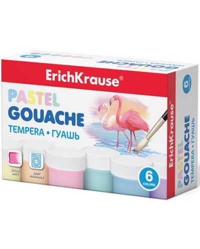 Темперни бои Erich Krause - Гваш, пастелни, 6 цвята - 2