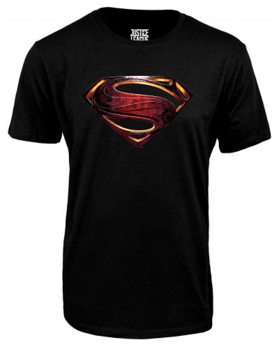 Тениска Justice League - Superman logo, черна - 1