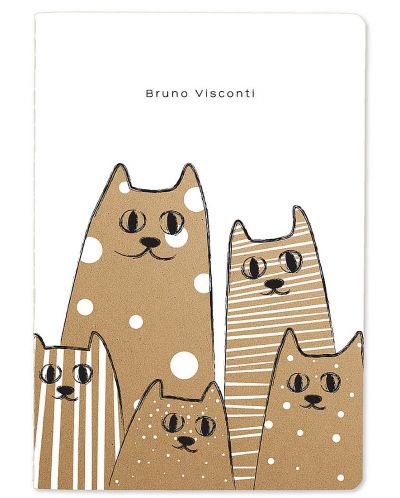 Тетрадка Bruno Visconti - Kraft World, А5, бели листове, 40 листа, асортимент - 1