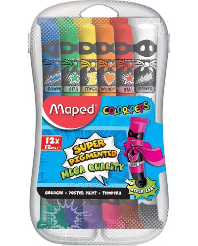 Темперни бои Maped Color Peps - 12 цвята - 1