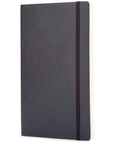 Тефтер с меки корици Moleskine Classic Plain - Черен, бели листове - 2