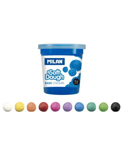 Тесто за моделиране Milan - Soft Dough, 10 цвята х 85 g - 2