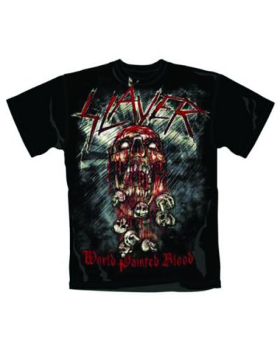 Тениска Rock Off Slayer - World Painted Blood Skull - 1