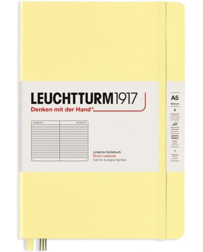 Тефтер Leuchtturm1917 - Medium A5, страници на редове, Vanilla - 1