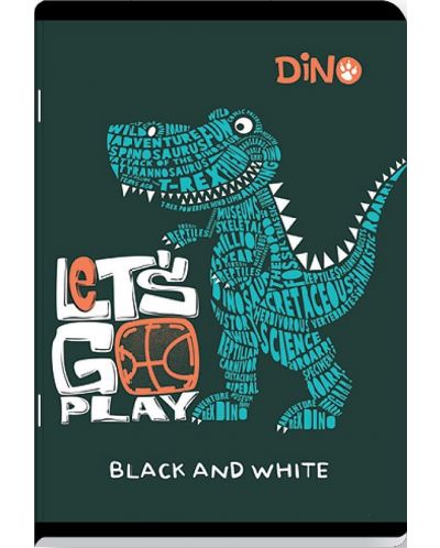 Тетрадка Black&White - Динозаври и чудовища, А5, 24 листа, големи квадратчета, асортимент - 5