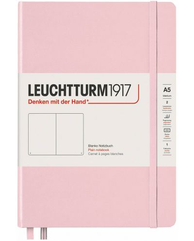 Тефтер Leuchtturm1917 Muted Colors - А5, бели страници, Powder - 1