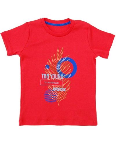Тениска Zinc - Too young to be serious, червена, 68 cm