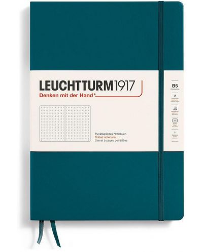 Тефтер Leuchtturm1917 Composition - B5, зелен, страници на точки, твърди корици - 1