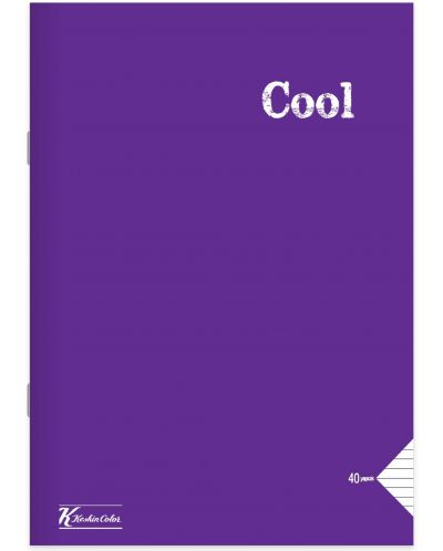 Тетрадка Keskin Color Cool - А4, 80 листа, широки редове, асортимент - 7
