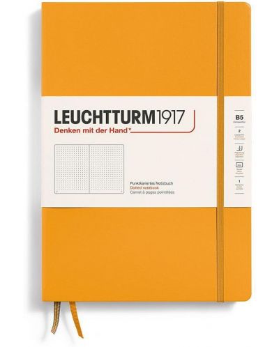Тефтер Leuchtturm1917 Composition - B5, оранжев, страници на точки, твърди корици - 1