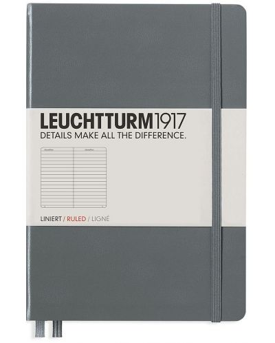 Тефтер Leuchtturm1917 Medium - A5, сив, страници на редове - 1