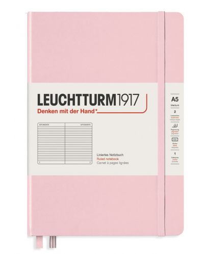 Тефтер Leuchtturm1917 Muted Colours - А5, розов, страници на редове - 1