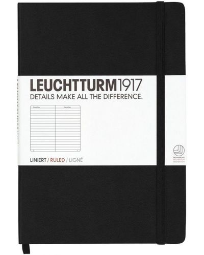 Тефтер Leuchtturm1917 Notebook Medium А5 - Черен, страници на точки - 1