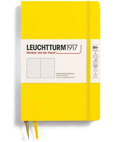 Тефтер Leuchtturm1917 Paperback - B6+, жълт, страници на точки, твърди корици - 1