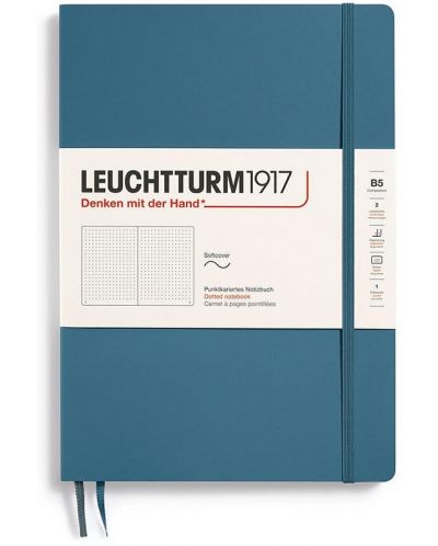Тефтер Leuchtturm1917 Composition - B5, син, страници на точки, меки корици - 1
