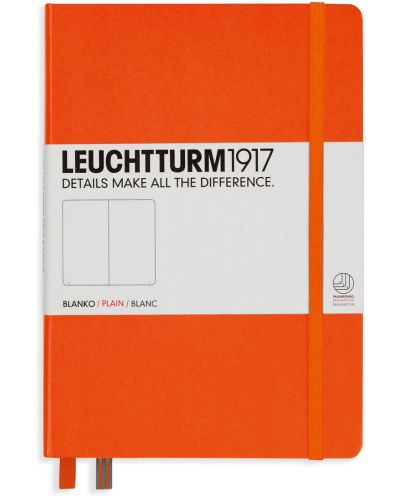 Тефтер Leuchtturm1917 - А5, бели страници, Orange - 1