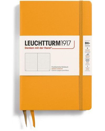 Тефтер Leuchtturm1917 Paperback - B6+, оранжев, страници на точки, твърди корици - 1