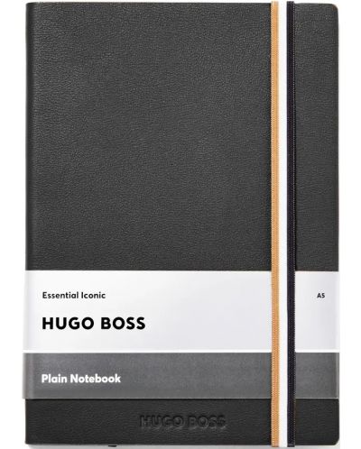 Тефтер Hugo Boss Iconic - A5, с бели листа, черен - 1
